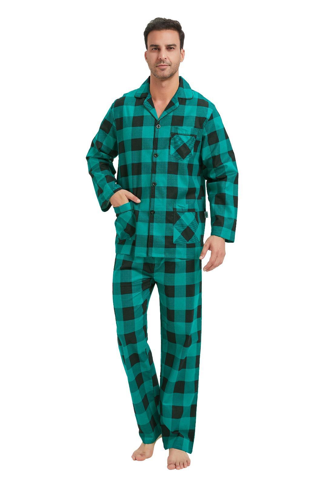 Series/6bucati, Pijama Barbati GLOBAL, Finet gros, Model Carouri,Verde