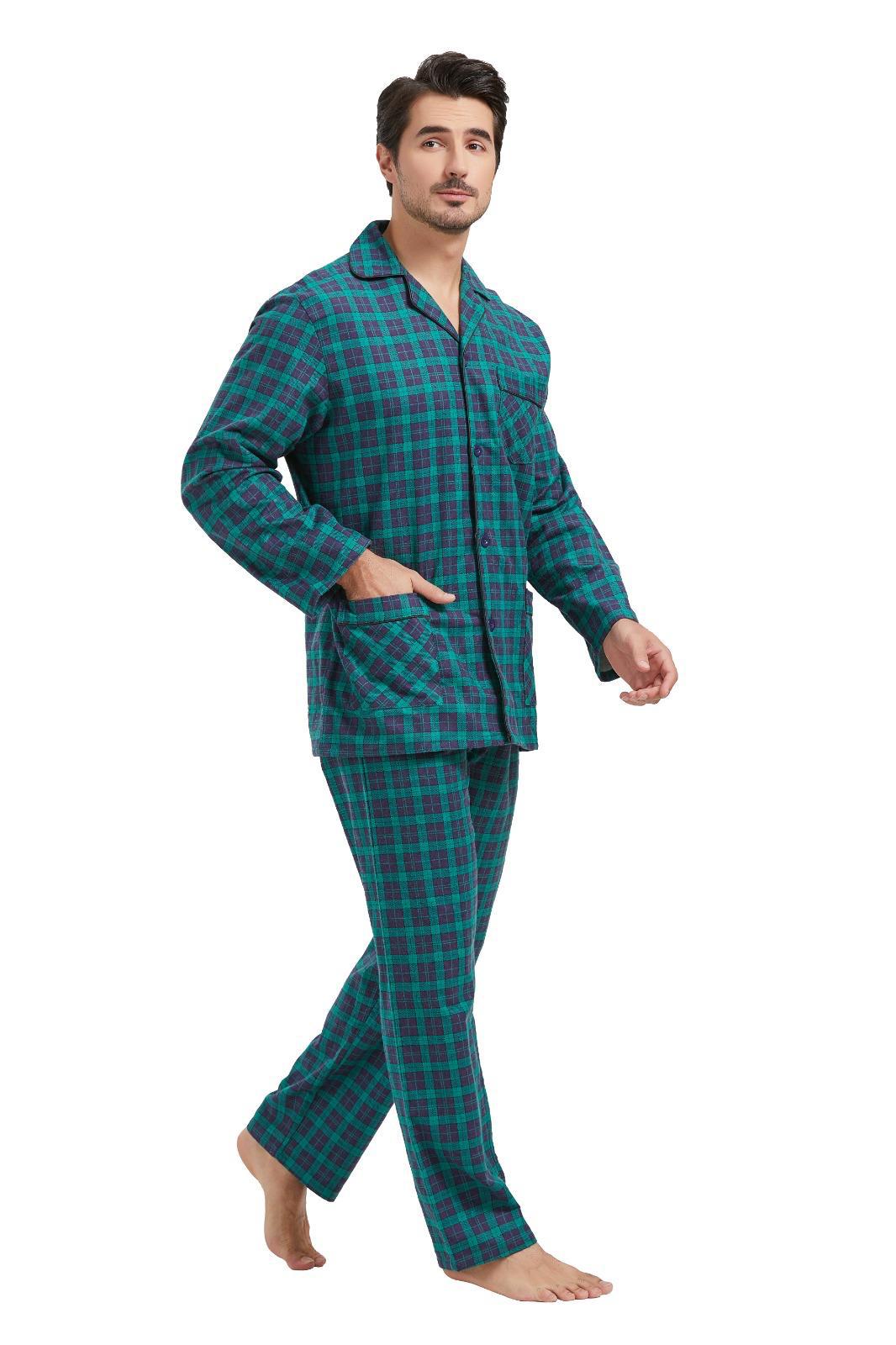 Series/6bucati, Pijama Barbati GLOBAL, Finet gros, Model Carouri,Verde