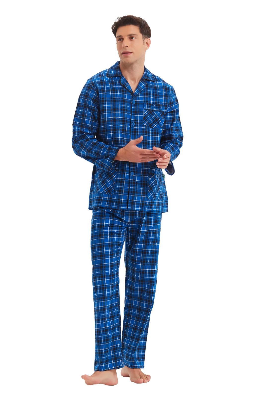 Series/6bucati, Pijama Barbati GLOBAL, Finet gros, Model Carouri, Bleumarin