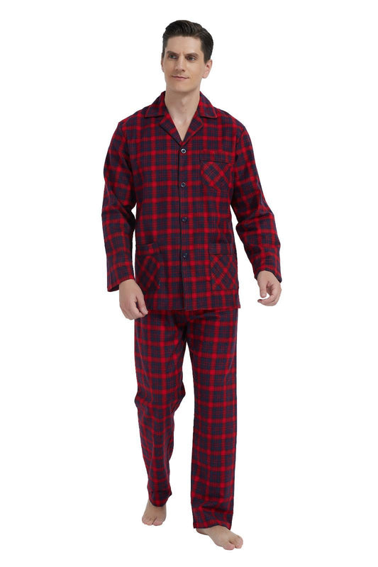 Series/6bucati, Pijama Barbati GLOBAL, Finet gros, Model Carouri, Rosu