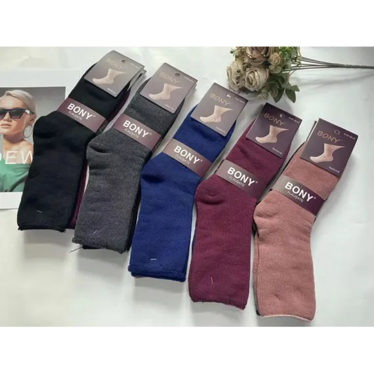 Set/20 Sosete Dama, MEDICINAL, flausate gros cu vatuit, mix culori